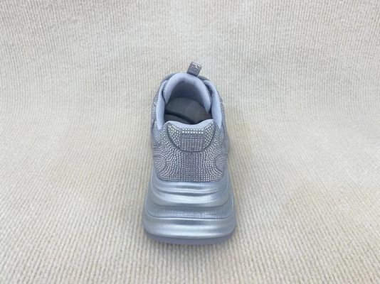 Women white thick soled with rhine-drill breathable mesh sneakers in summer