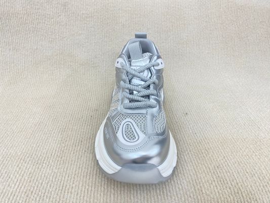 Breathable Silver Womens Sneakers ODM Silver Trainers Ladies