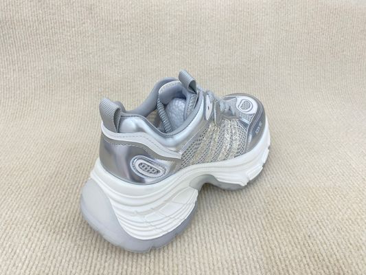 Breathable Silver Womens Sneakers ODM Silver Trainers Ladies