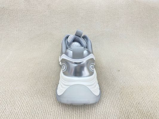 Breathable Silver Womens Sneakers ODM Silver Trainers Ladies