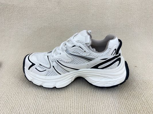 Lace Up Women Comfort Sneakers OEM ODM White And Black Sneakers