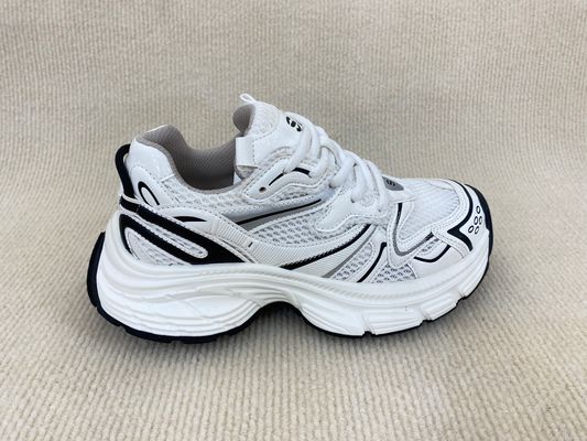 Lace Up Women Comfort Sneakers OEM ODM White And Black Sneakers