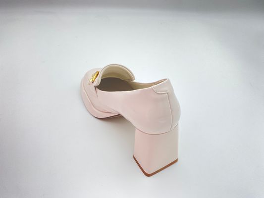 Women white high heels with thick soled and easy to take off summer for lady