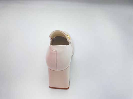 Women white high heels with thick soled and easy to take off summer for lady